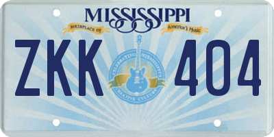 MS license plate ZKK404