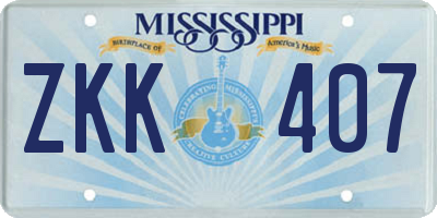 MS license plate ZKK407