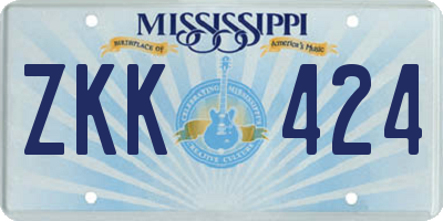 MS license plate ZKK424