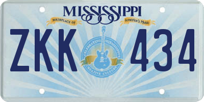 MS license plate ZKK434