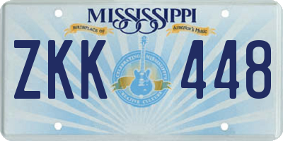 MS license plate ZKK448