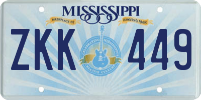 MS license plate ZKK449