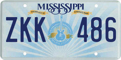 MS license plate ZKK486