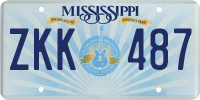 MS license plate ZKK487