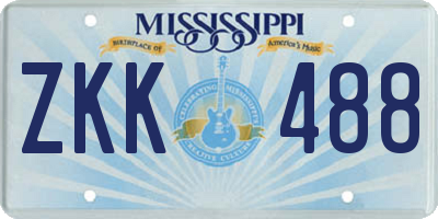 MS license plate ZKK488