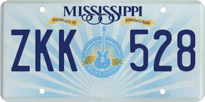 MS license plate ZKK528