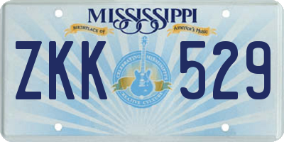 MS license plate ZKK529