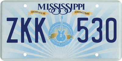 MS license plate ZKK530