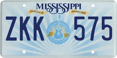 MS license plate ZKK575