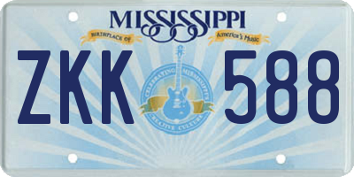MS license plate ZKK588