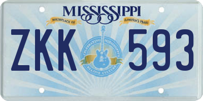 MS license plate ZKK593