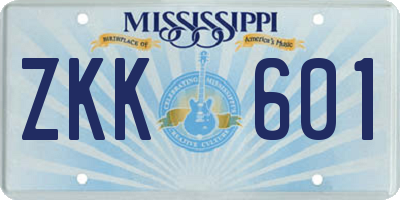 MS license plate ZKK601