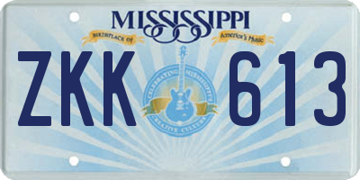 MS license plate ZKK613