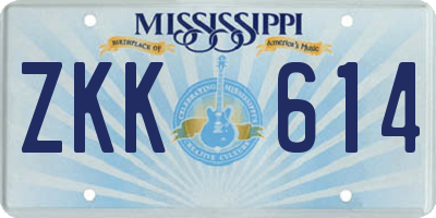 MS license plate ZKK614