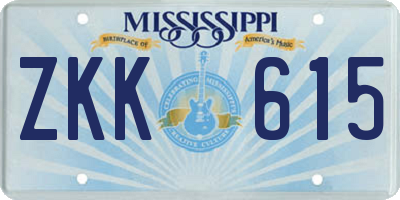 MS license plate ZKK615