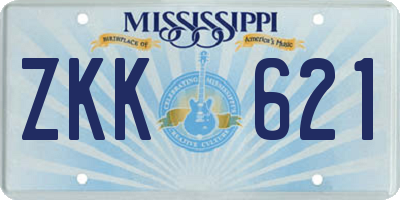 MS license plate ZKK621