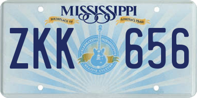 MS license plate ZKK656