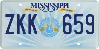 MS license plate ZKK659
