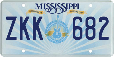 MS license plate ZKK682