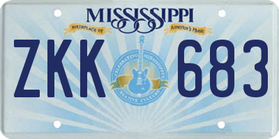 MS license plate ZKK683