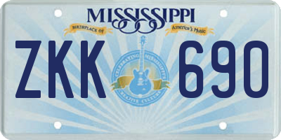 MS license plate ZKK690