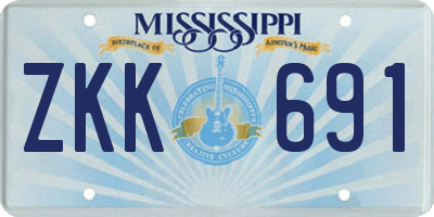 MS license plate ZKK691