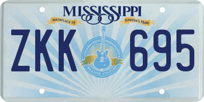 MS license plate ZKK695