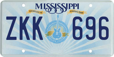 MS license plate ZKK696
