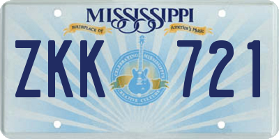 MS license plate ZKK721
