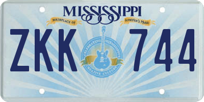 MS license plate ZKK744