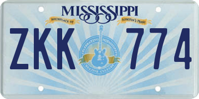 MS license plate ZKK774