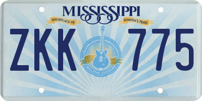 MS license plate ZKK775