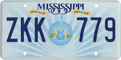 MS license plate ZKK779