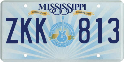 MS license plate ZKK813