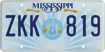 MS license plate ZKK819