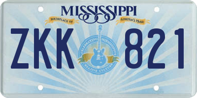 MS license plate ZKK821
