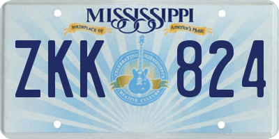 MS license plate ZKK824