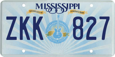 MS license plate ZKK827