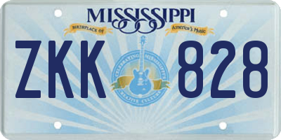 MS license plate ZKK828