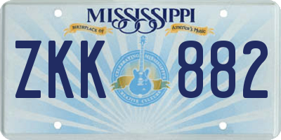MS license plate ZKK882