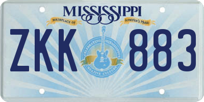 MS license plate ZKK883
