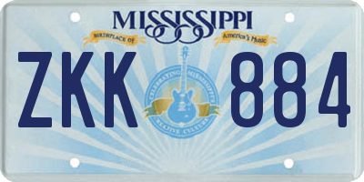 MS license plate ZKK884
