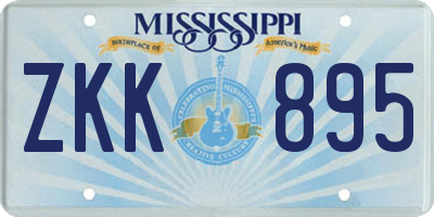 MS license plate ZKK895