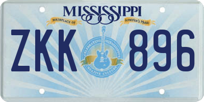 MS license plate ZKK896