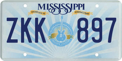 MS license plate ZKK897
