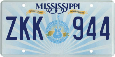 MS license plate ZKK944