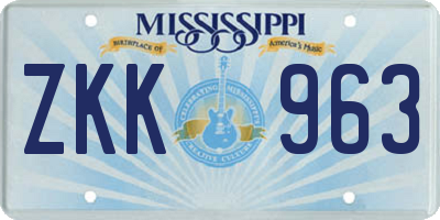 MS license plate ZKK963