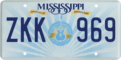 MS license plate ZKK969