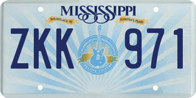 MS license plate ZKK971