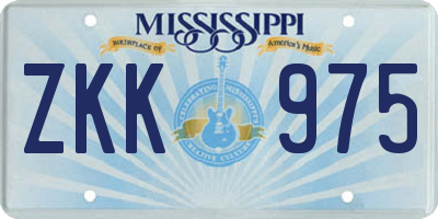 MS license plate ZKK975